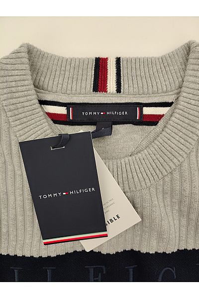 TOMMY HILFIGER Šedý pletený žebrovaný pulovr s dlouhým rukávem Vel. EU S | TOMMY HILFIGER | obrázek 7