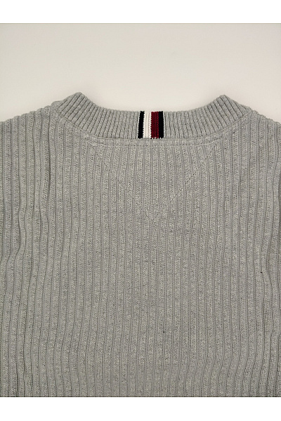 TOMMY HILFIGER Šedý pletený žebrovaný pulovr s dlouhým rukávem Vel. EU S | TOMMY HILFIGER | obrázek 10