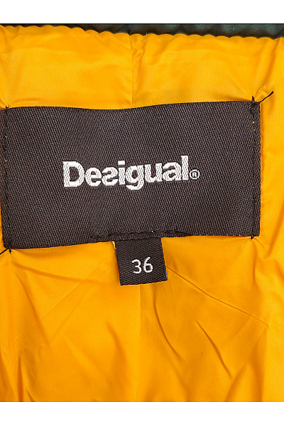 DESIGUAL Zelená prošívaná zimní dlouhá bunda s kapucí Velikost EU 36 | DESIGUAL | obrázek 11