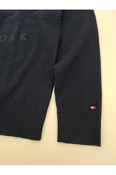 TOMMY HILFIGER Černý pletený žebrovaný pánský svetr na zip se stojáčkem Vel. XXL | TOMMY HILFIGER | obrázek 3