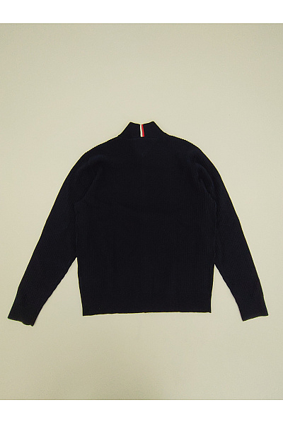 TOMMY HILFIGER Černý pletený žebrovaný pánský svetr na zip se stojáčkem Vel. XXL | TOMMY HILFIGER | obrázek 6