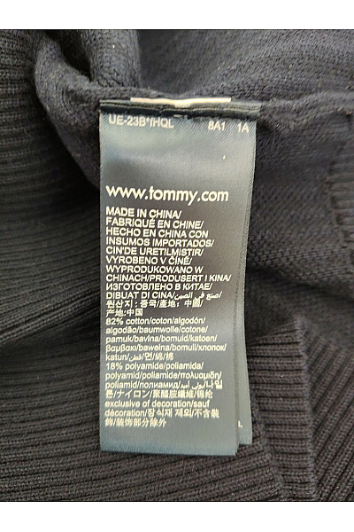 TOMMY HILFIGER Černý pletený žebrovaný pánský svetr na zip se stojáčkem Vel. XXL | TOMMY HILFIGER | obrázek 8