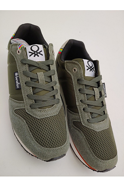 BENETTON tenisky United Colors of Rainbow-Dyed Low-Top Lace-Up Shoes Khaki Vel. EU 41 | BENETTON | obrázek 6