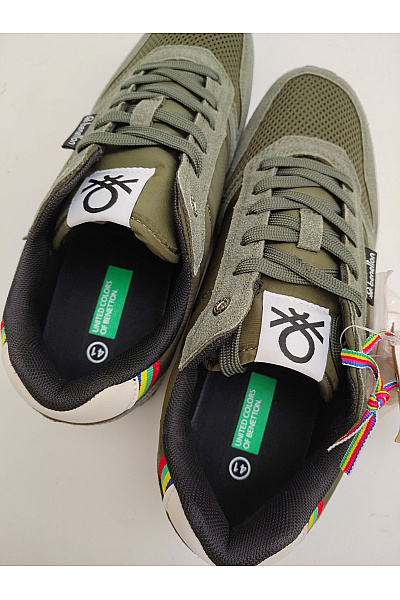 BENETTON tenisky United Colors of Rainbow-Dyed Low-Top Lace-Up Shoes Khaki Vel. EU 41 | BENETTON | obrázek 7