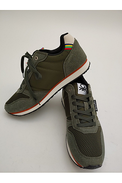 BENETTON tenisky United Colors of Rainbow-Dyed Low-Top Lace-Up Shoes Khaki Vel. EU 41 | BENETTON | obrázek 9
