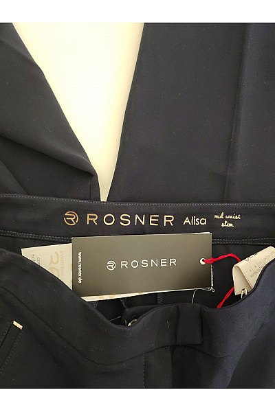 Rosner Černé elegantní cigaretové kalhoty s vysokým pasem a puky Vel. DE 38 | rosner | obrázek 9