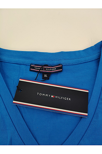 TOMMY HILFIGER Dámské modré bavlněné tričko s krátkým rukávem basic Vel. XL | TOMMY HILFIGER | obrázek 7