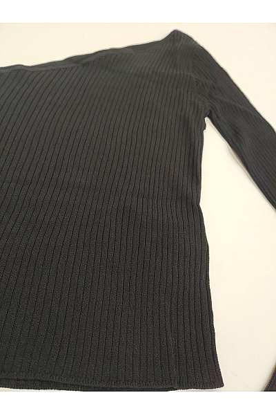 DESIGUAL Černé asymetrické tričko s dlouhým rukávem a odhalenými rameny | DESIGUAL | obrázek 3