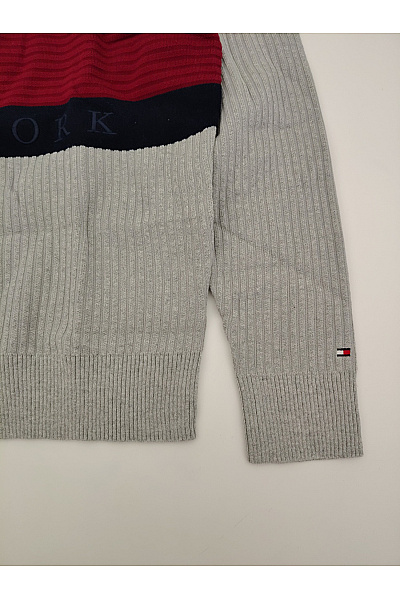 TOMMY HILFIGER Šedý pletený žebrovaný pulovr přes hlavu Vel. S | TOMMY HILFIGER | obrázek 4