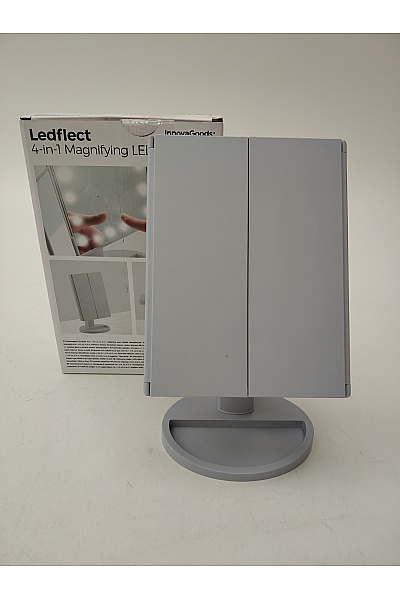 Šedé kosmetické zrcadlo se stojánkem a LED osvětlením | Unimoda | obrázek 2