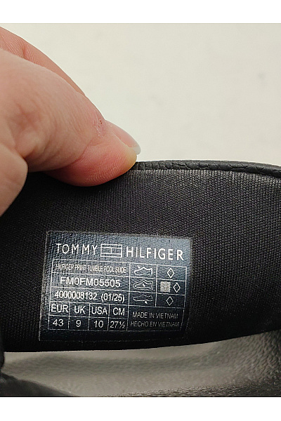 TOMMY HILFIGER Pánské černé nazouvací pantofle s otevřenou špičkou Velikost EU 43 | TOMMY HILFIGER | obrázek 6