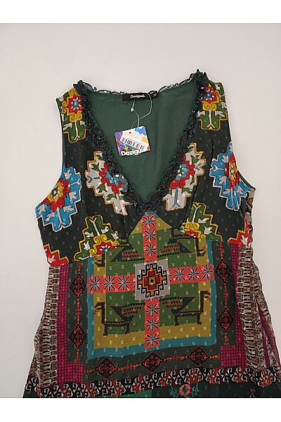 DESIGUAL Barevné boho maxi šaty bez rukávů s výšivkou Velikost EU 36 | DESIGUAL | obrázek 4