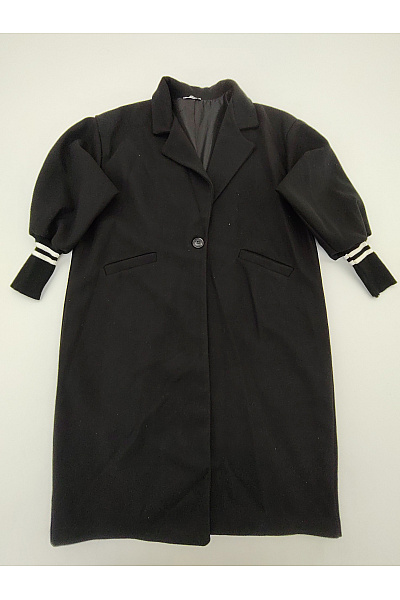 Nice&rock Dámský černý oversized kabát s náplety Vel. XXL | nice&rock | obrázek 2