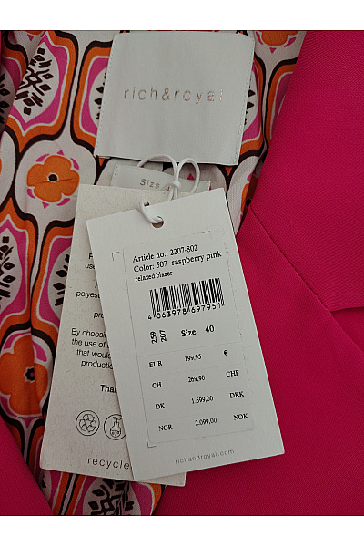 RICH&ROYAL Růžové dvouřadé dámské sako elegantní business | RICH&ROYAL | obrázek 8