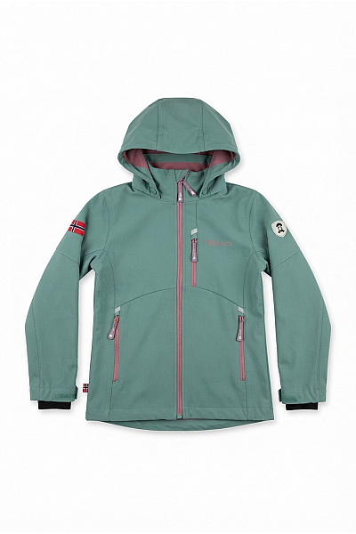 TROLLKIDS Dívčí Softshellová Outdoor Bunda Khaki Vel. EU 128