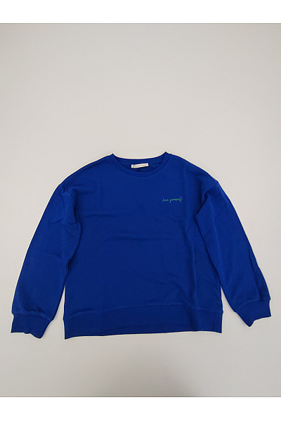 Oui Modrá bavlněná pánská mikina s výšivkou oversized Vel. EU 40 | oui | obrázek 2