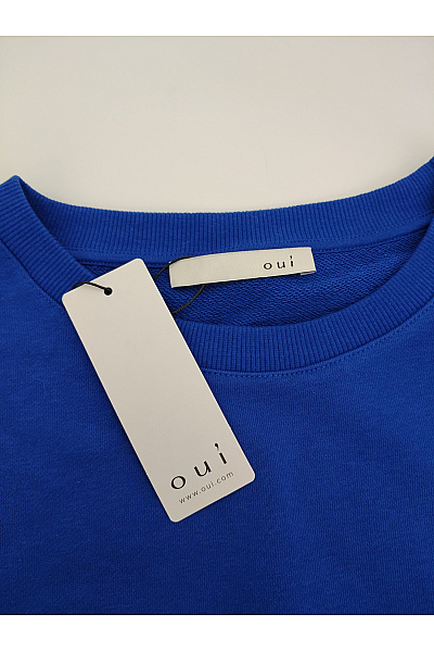Oui Modrá bavlněná pánská mikina s výšivkou oversized Vel. EU 40 | oui | obrázek 5