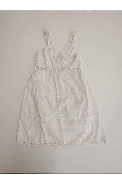 Bílé bavlněné letní šaty na ramínka boho | Unimoda | obrázek 2