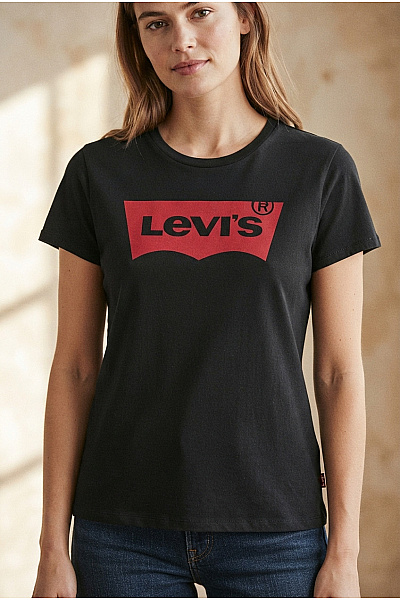 LEVIS Dámské Bavlněné Tričko S Krátkým Rukávem A Nápisem