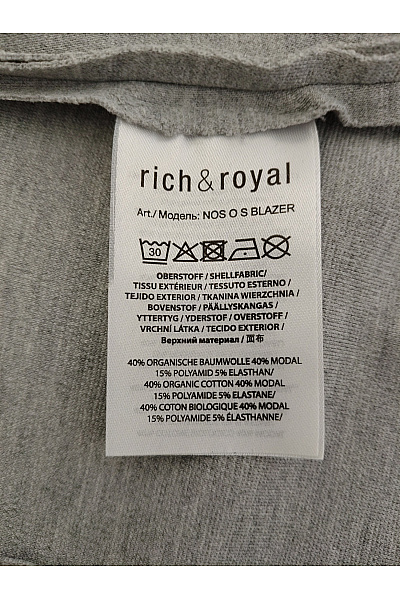 RICH&ROYAL Šedý dámský blejzr vypasovaný ležérní Vel. XS | RICH&ROYAL | obrázek 5