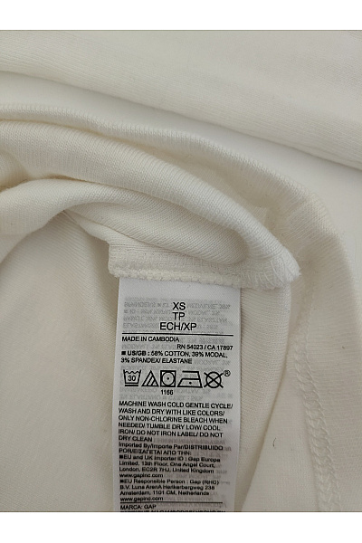 Gap Béžové bavlněné basic tričko s dlouhým rukávem a kulatým výstřihem Vel. US XS | Gap | obrázek 4