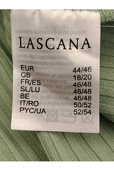 Lasca Dámské khaki žebrované tričko s krátkým rukávem a kulatým výstřihem basic Velikost EU 44/46 | Lasca | obrázek 4