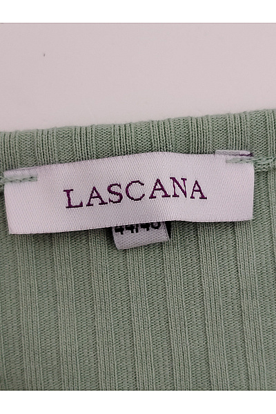 Lasca Dámské khaki žebrované tričko s krátkým rukávem a kulatým výstřihem basic Velikost EU 44/46 | Lasca | obrázek 6