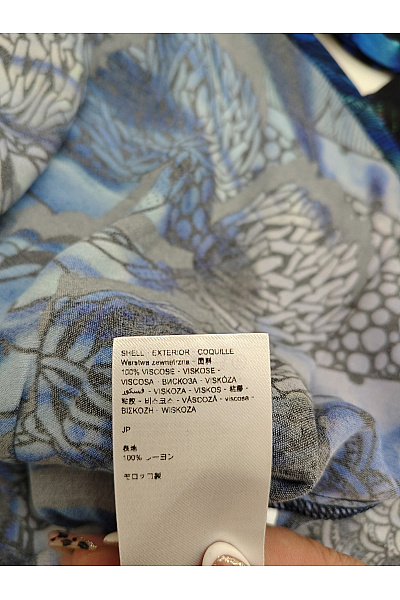 DESIGUAL Modrá vzorovaná halenka s dlouhým rukávem a mašlí Vel. EU S | DESIGUAL | obrázek 7
