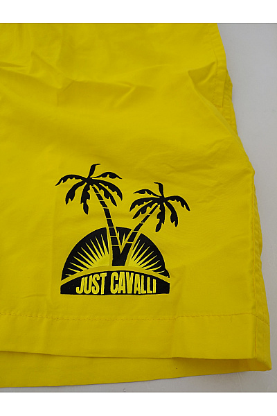 Just Cavalli Žluté krátké plážové koupací kraťasy s potiskem Velikost IT 48 | Just Cavalli | obrázek 3