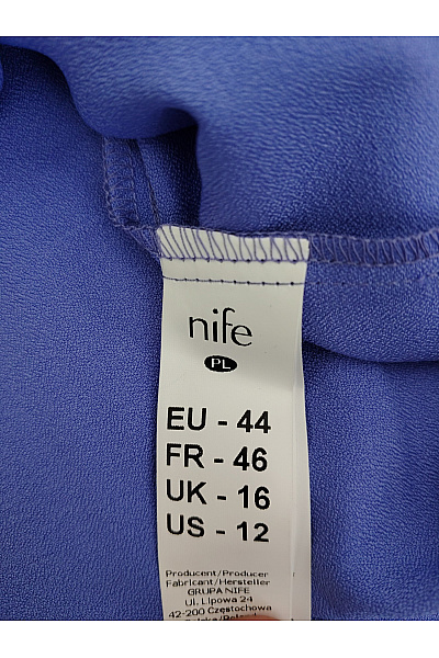 Nife Modré elegantní midi šaty s dlouhým rukávem Velikost EU 44 | Nife | obrázek 4