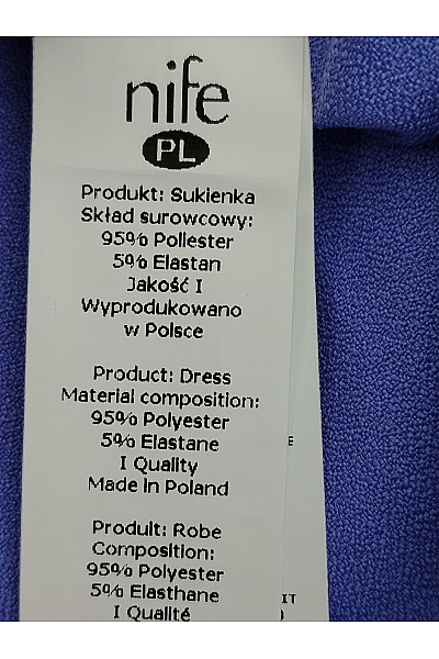 Nife Modré elegantní midi šaty s dlouhým rukávem Velikost EU 44 | Nife | obrázek 5