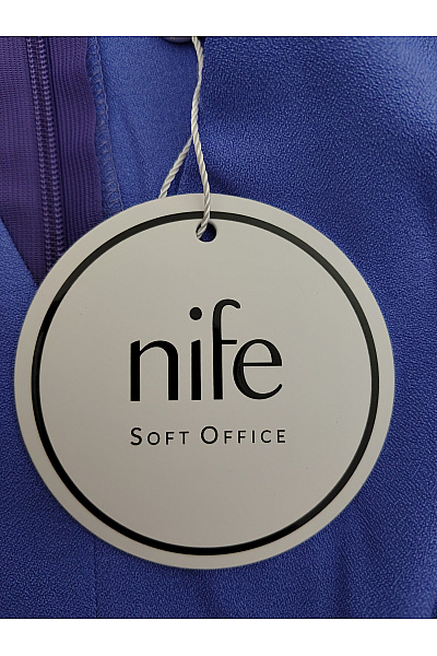 Nife Modré elegantní midi šaty s dlouhým rukávem Velikost EU 44 | Nife | obrázek 7