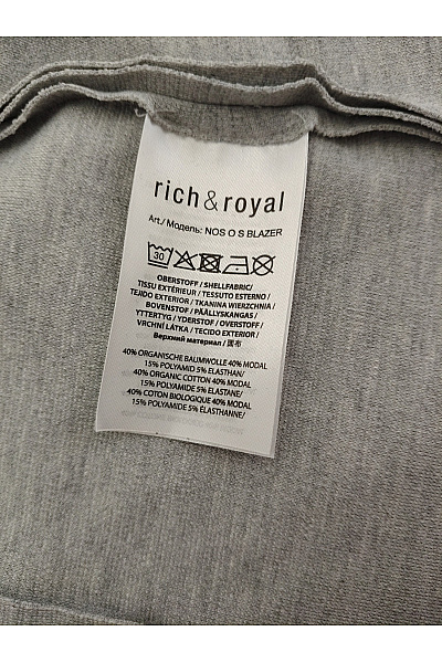 RICH&ROYAL Šedé dámské sako ležérní vypasované | RICH&ROYAL | obrázek 5
