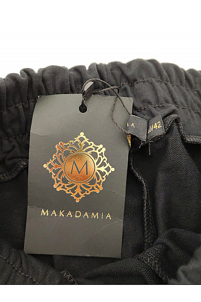 Makadamia Černé bavlněné tepláky jogger s knoflíky Velikost EU 40/42 | Makadamia | obrázek 5