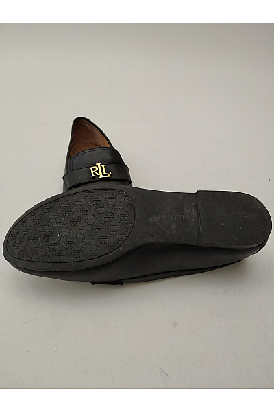 Ralph Lauren Černé kožené polobotky nazouvací elegantní vycházkové Vel. US 8 | Ralph Lauren | obrázek 3