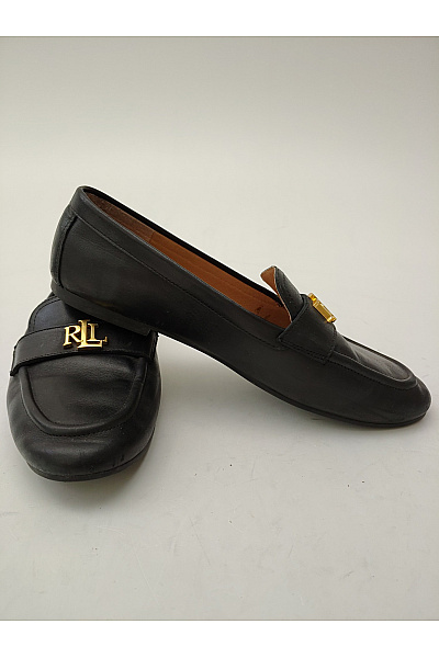 Ralph Lauren Černé kožené polobotky nazouvací elegantní vycházkové Vel. US 8 | Ralph Lauren | obrázek 5