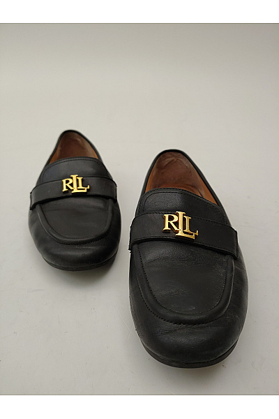 Ralph Lauren Černé kožené polobotky nazouvací elegantní vycházkové Vel. US 8 | Ralph Lauren | obrázek 6