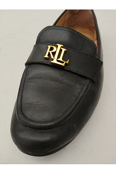 Ralph Lauren Černé kožené polobotky nazouvací elegantní vycházkové Vel. US 8 | Ralph Lauren | obrázek 7