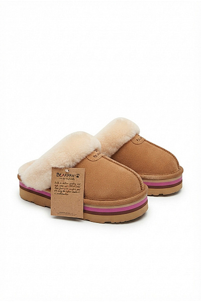 Bearpaw Hnědé Dámské Válenky S Kožíškem Na Platformě Vel. US 6