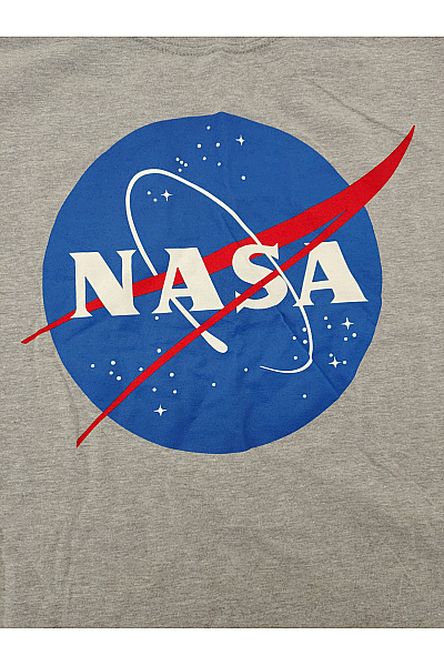 NASA Šedé bavlněné pánské tričko s krátkým rukávem a potiskem Vel. XL | NASA | obrázek 4