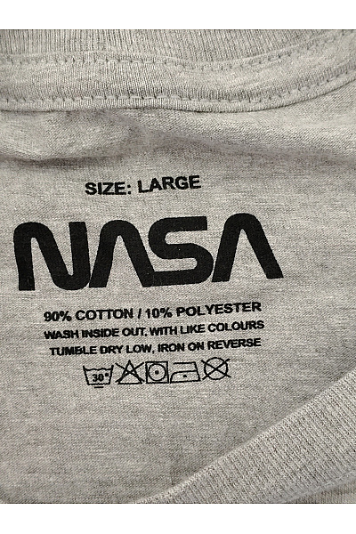 NASA Šedé bavlněné pánské tričko s krátkým rukávem a potiskem Vel. XL | NASA | obrázek 5