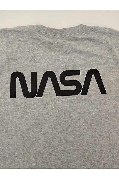 NASA Šedé bavlněné pánské tričko s krátkým rukávem a potiskem Vel. XL | NASA | obrázek 8