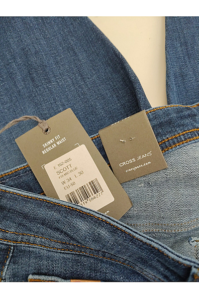 CROSS Pánské modré bavlněné džíny slim fit | CROSS | obrázek 4