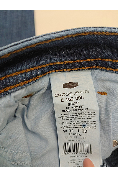 CROSS Pánské modré bavlněné džíny slim fit | CROSS | obrázek 5