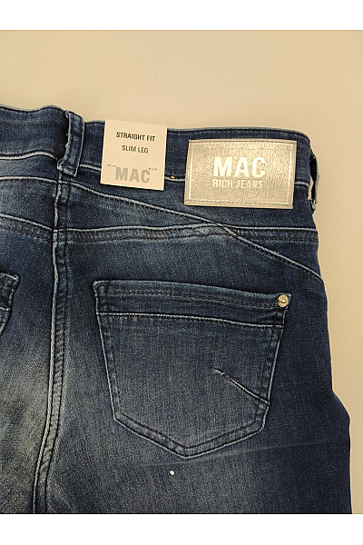 MAC Dámské modré bavlněné džíny s dírami na kolenou a zipy Vel. EU W 38 L 26 | MAC | obrázek 9
