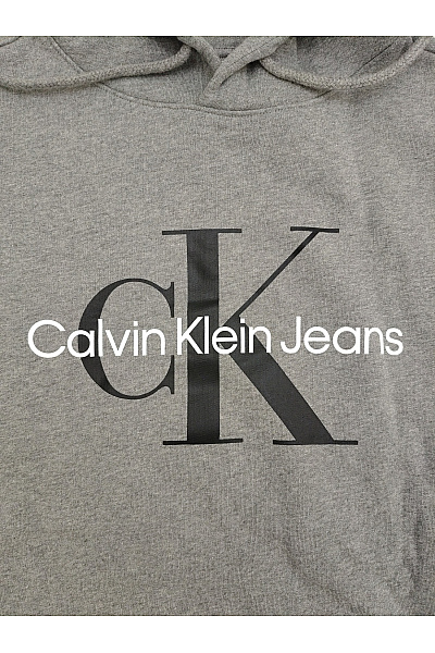 Calvin Klein Šedá bavlněná pánská mikina s kapucí a potiskem Velikost L | Calvin Klein | obrázek 4