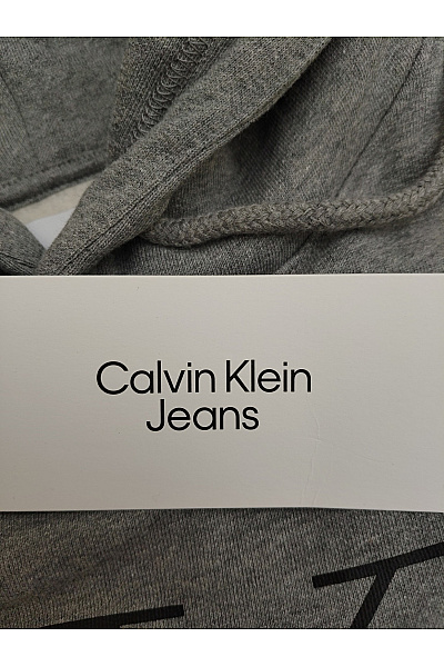 Calvin Klein Šedá bavlněná pánská mikina s kapucí a potiskem Velikost L | Calvin Klein | obrázek 6