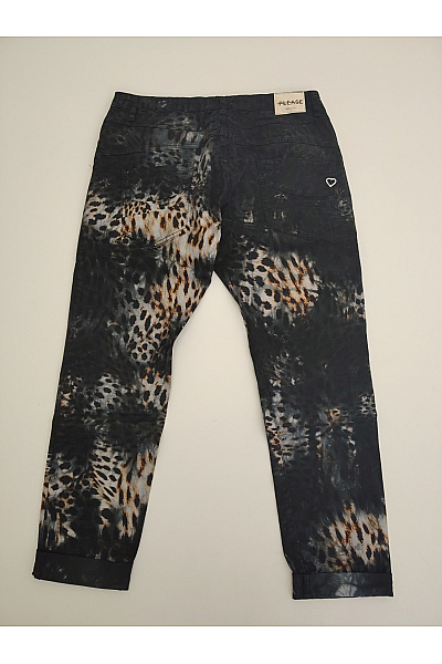 Please Bavlněné dámské džíny s leopardím potiskem na knoflíky | Please | obrázek 8