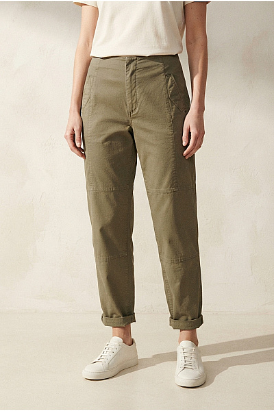 Camel Active Dámské Khaki Bavlněné Cargo Kalhoty S Kapsami Vel. 32/30