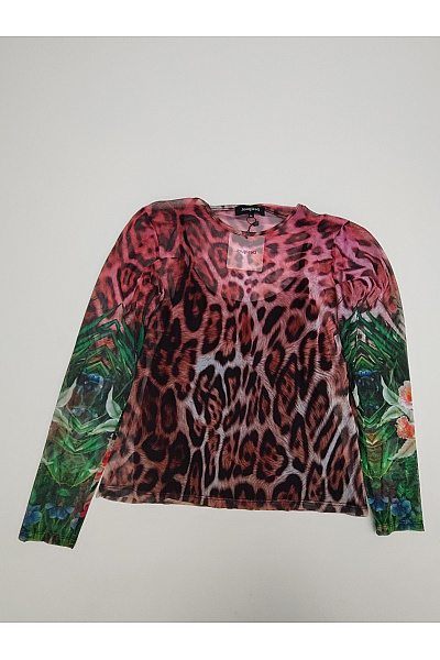 DESIGUAL Barevná halenka s dlouhým rukávem a zvířecím potiskem Velikost XL | DESIGUAL | obrázek 2